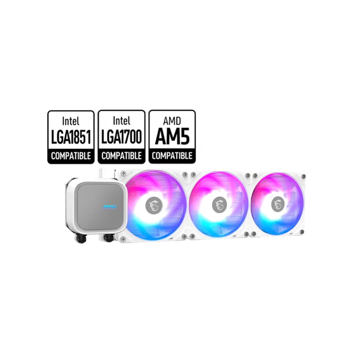 MSI MAG CORELIQUID A13 360 AIO CPU Liquid Cooler - White - 306-7ZWDA21-L80 view 2