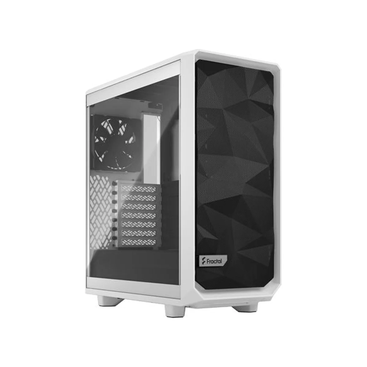 Fractal Design Meshify 2 Compact Tempered Glass Clear Tint ATX Mid Tower ATX Gaming Case - White 2x 120mm Fans – FD-C-MES2C-05