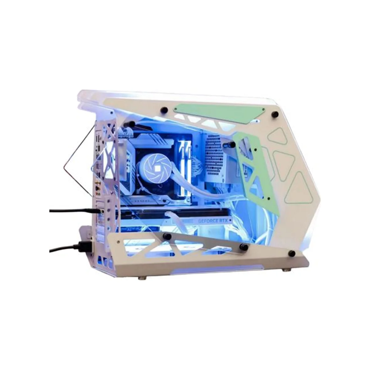Xander Spectrum Strip Tempered Glass Airflow ARGB E-ATX Gaming Case - White - WCA0399 view 3