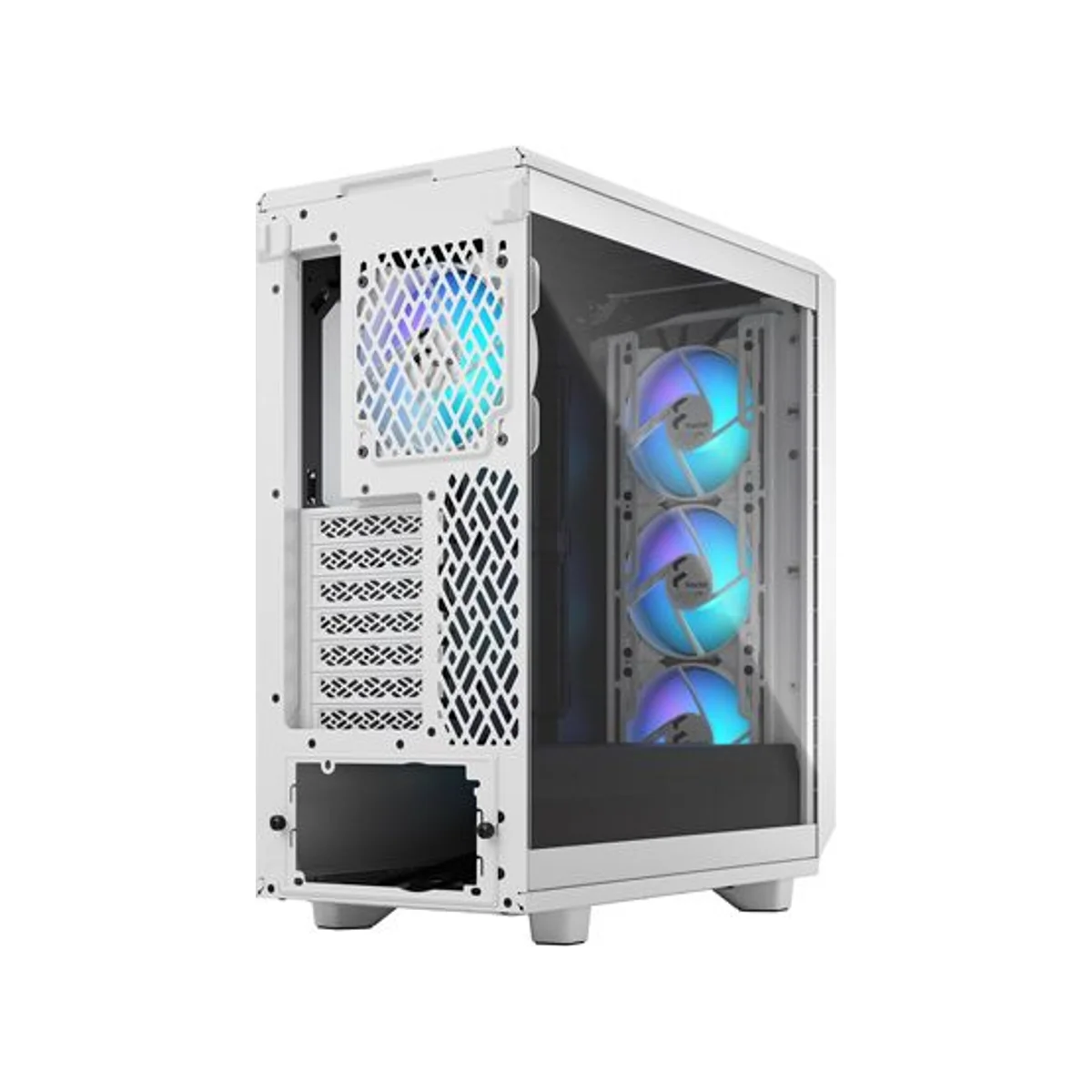 Fractal Design Meshify 2 Compact RGB Tempered Glass Clear Tint ATX Mid Tower ATX Gaming Case - White 3x RGB Fans – FD-C-MES2C-08 view 6