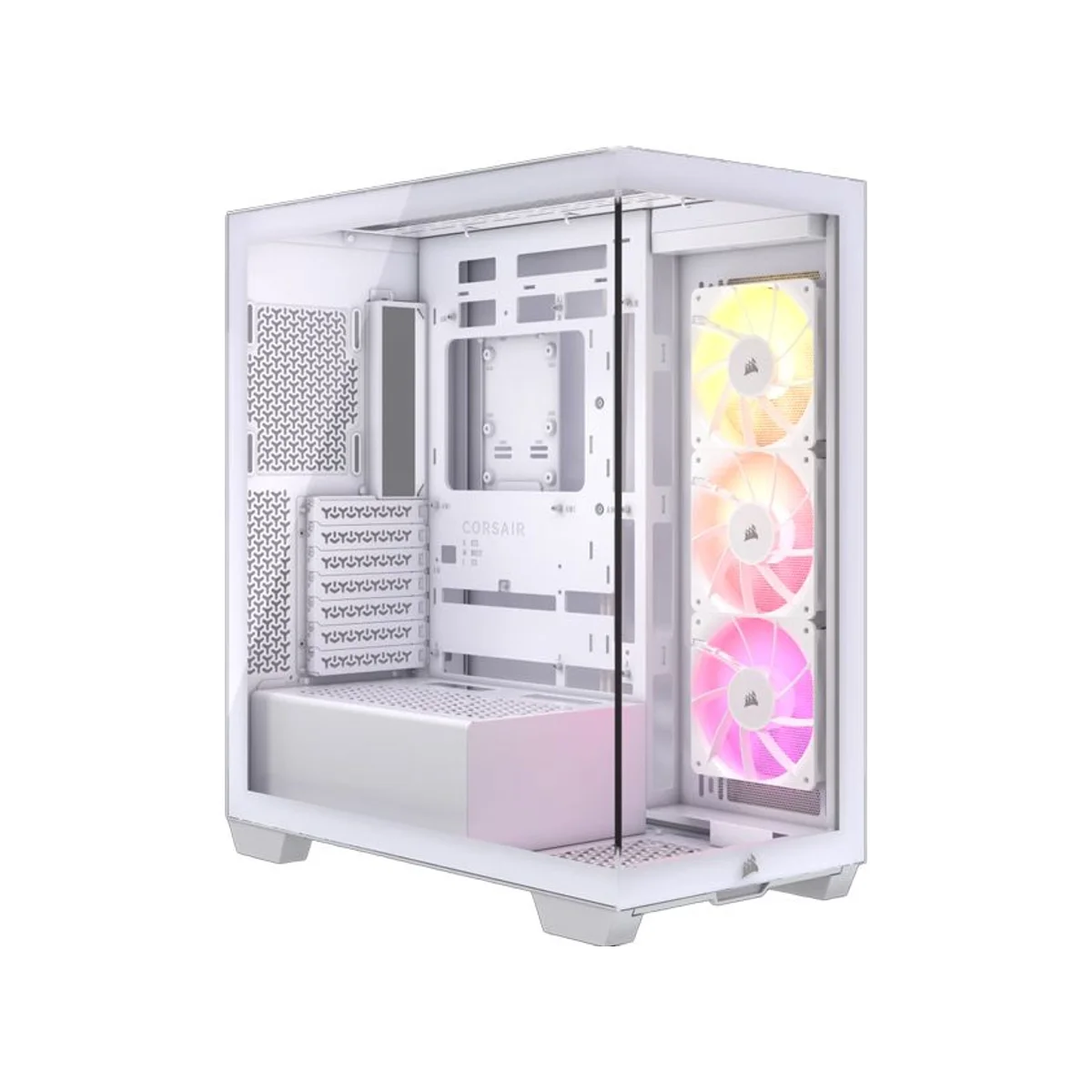 CORSAIR 3500X ARGB Mid-Tower PC Case - White (E-ATX, Tempered Glass, 3x RS120 ARGB Fans) - CC-9011279-WW