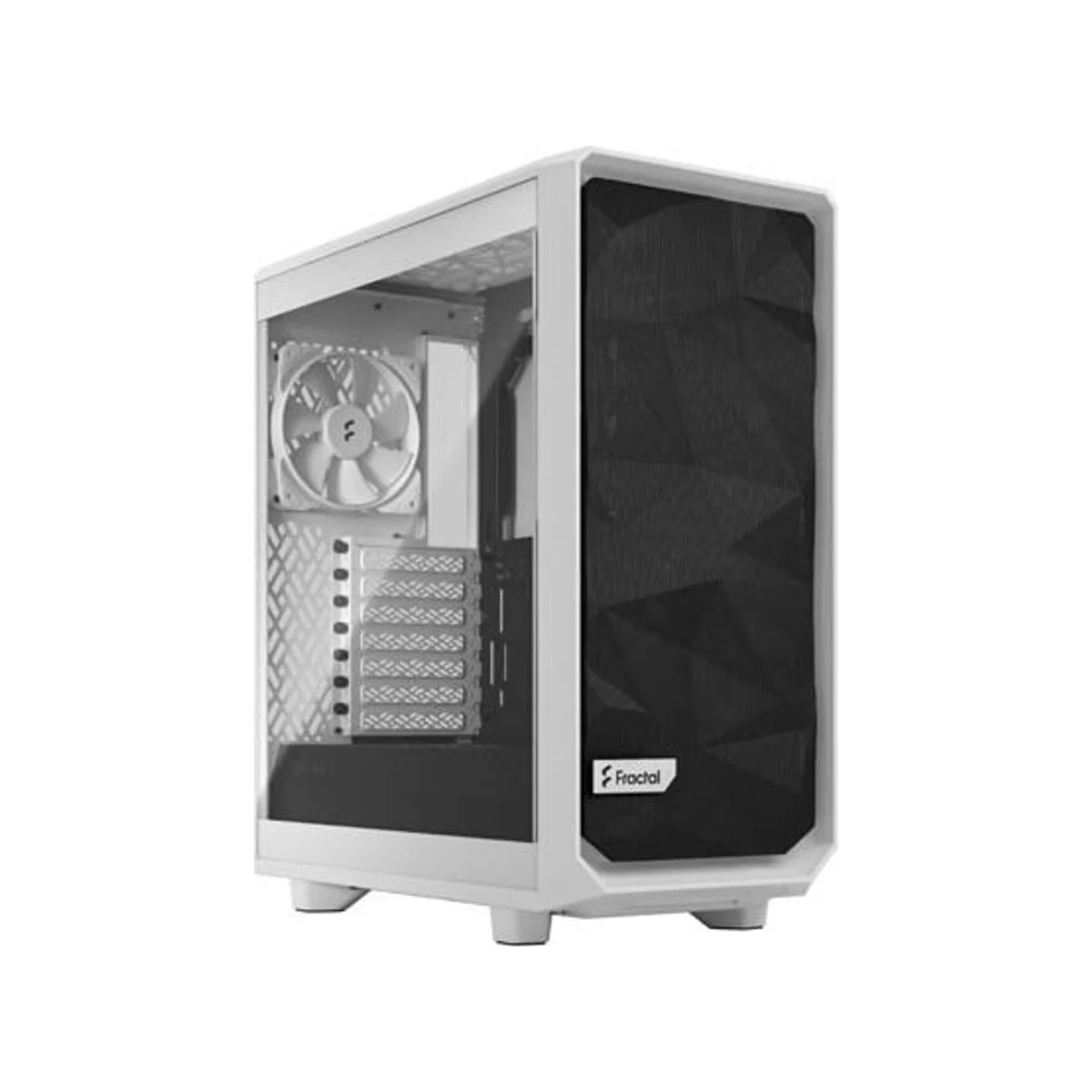 Fractal Design Meshify 2 Compact Lite Tempered Glass Clear ATX Mid Tower ATX Gaming Case - White 2x 120mm Fans – FD-C-MEL2C-04