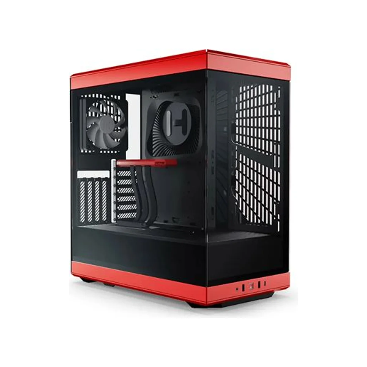 HYTE Y40 Panoramic Glass PCIe 4.0 Riser 4-Slot Vertical GPU Mid-Tower ATX Gaming Case - Black/Red – CS-HYTE-Y40-BR
