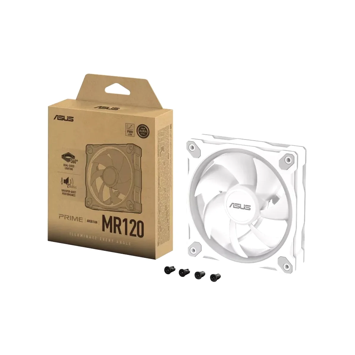 ASUS Prime MR120 ARGB Single Pack Case Fan - White - 90DA00I3-B09000 view 4