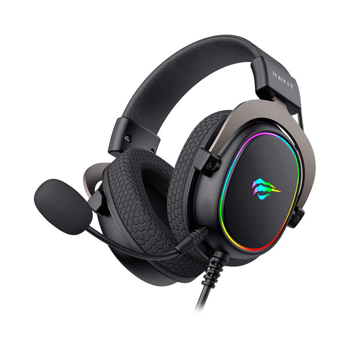 Havit Noise Cancelling RGB Gaming Headset - Black | H2002R view 2
