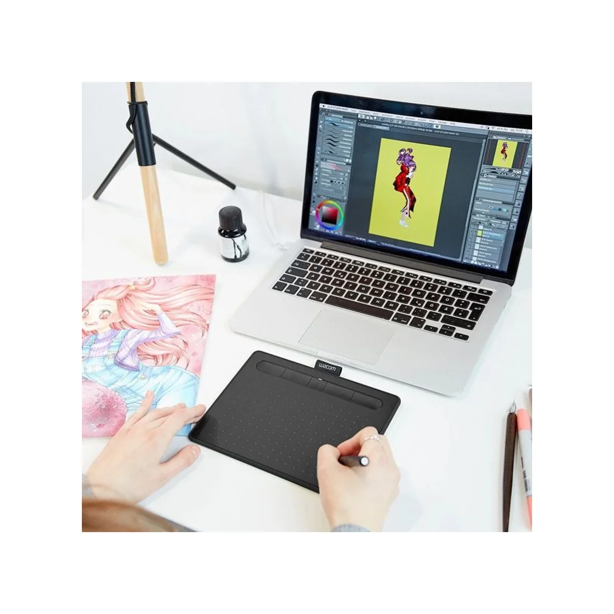 Wacom Intuos Small Bluetooth Manga Edition Creative Pen Tablet (Black) - CTL-4100WLK-M view 6