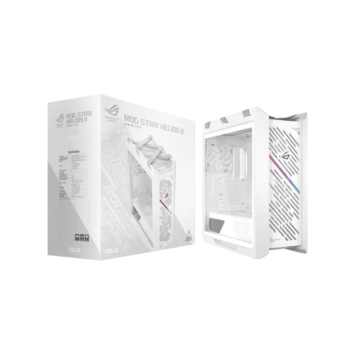 ASUS ROG Strix Helios II Tempered-Glass Mid-Tower ATX Gaming Case - White - 90DC00W3-B39000 view 5
