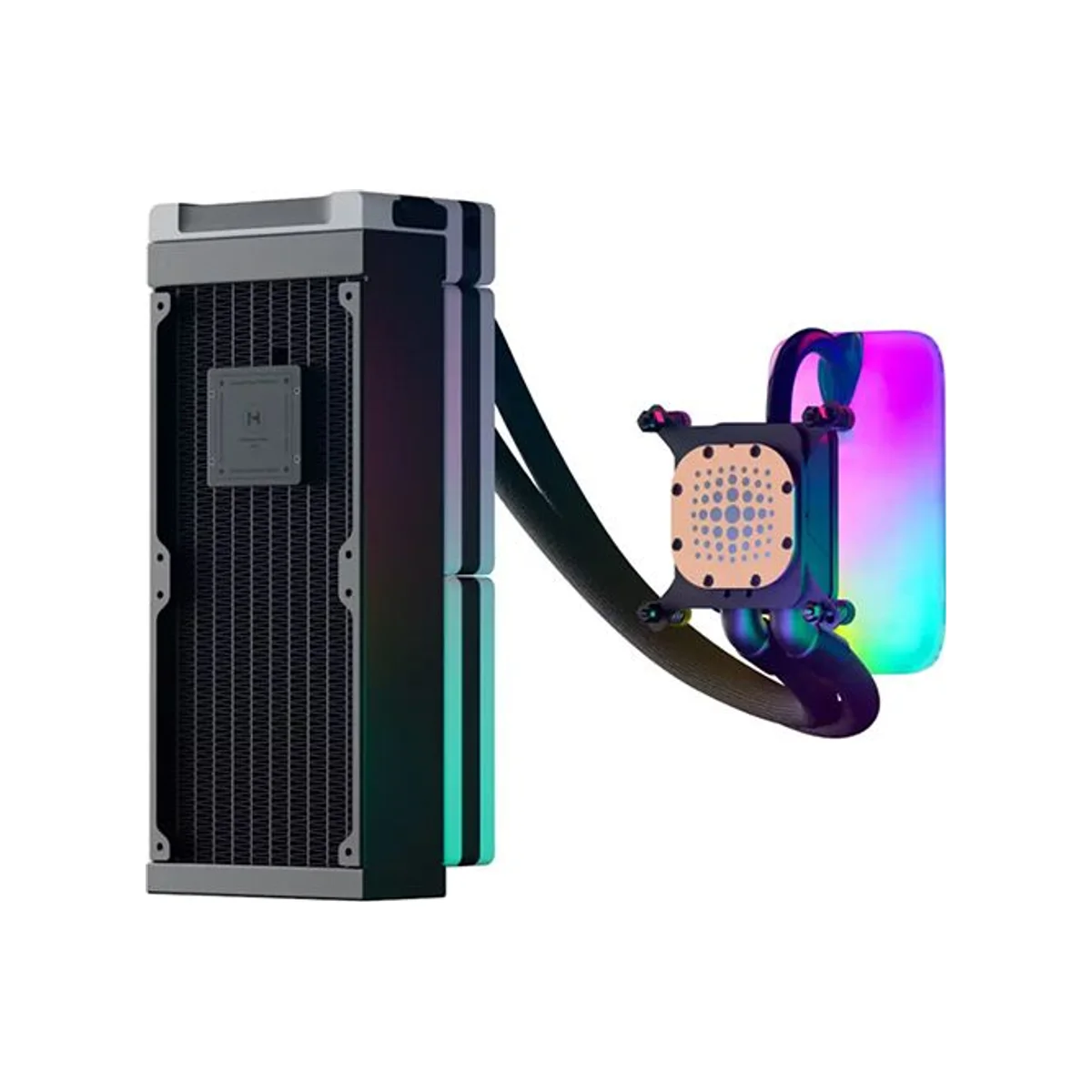 HYTE THICC Q60 240mm IPS Display AIO CPU Liquid Cooler - White - FAN-HYTE-Q60-BW view 3