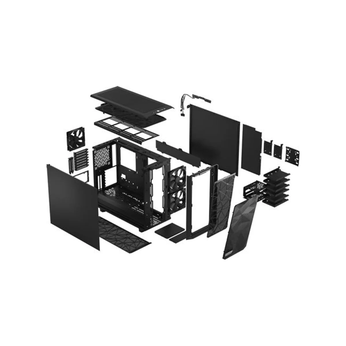 Fractal Design Meshify 2 Airflow Mid-Tower E-ATX Gaming Case - Black 4 Fans Included – FD-C-MES2A-01 view 5