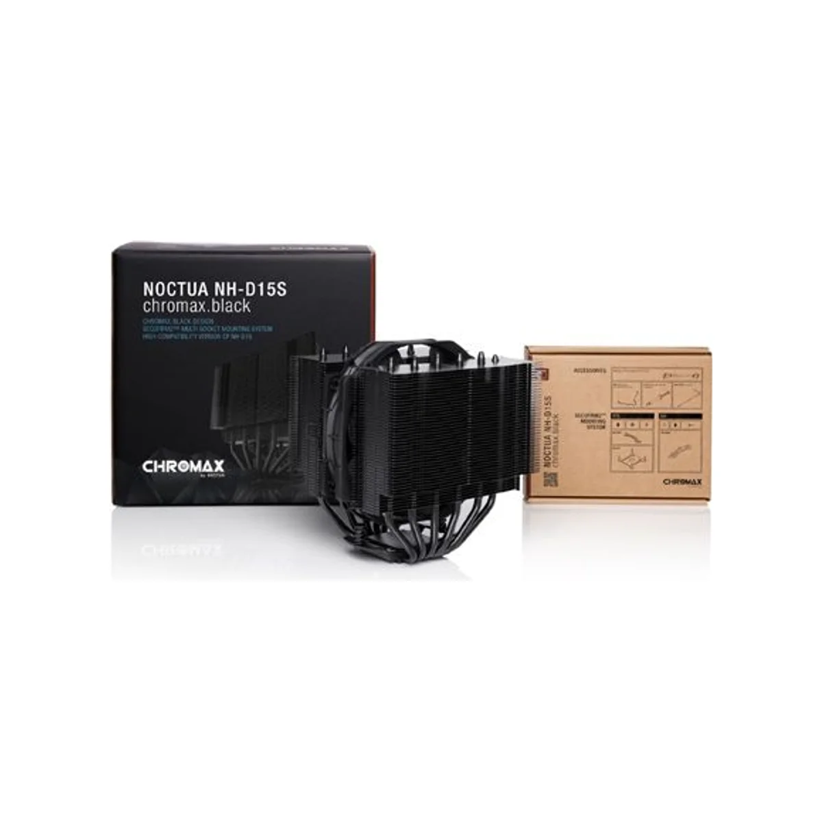 NOCTUA NH-D15S Chromemax.Black CPU Cooler (Black, Dual-Tower, PWM Fan) - NH-D15S CH.BK