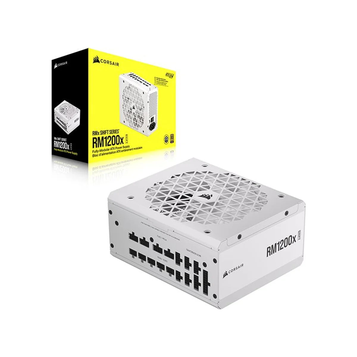 CORSAIR RM1200x SHIFT 1200W 80 PLUS Gold Fully Modular ATX Power Supply - White - CP-9020276-UK
