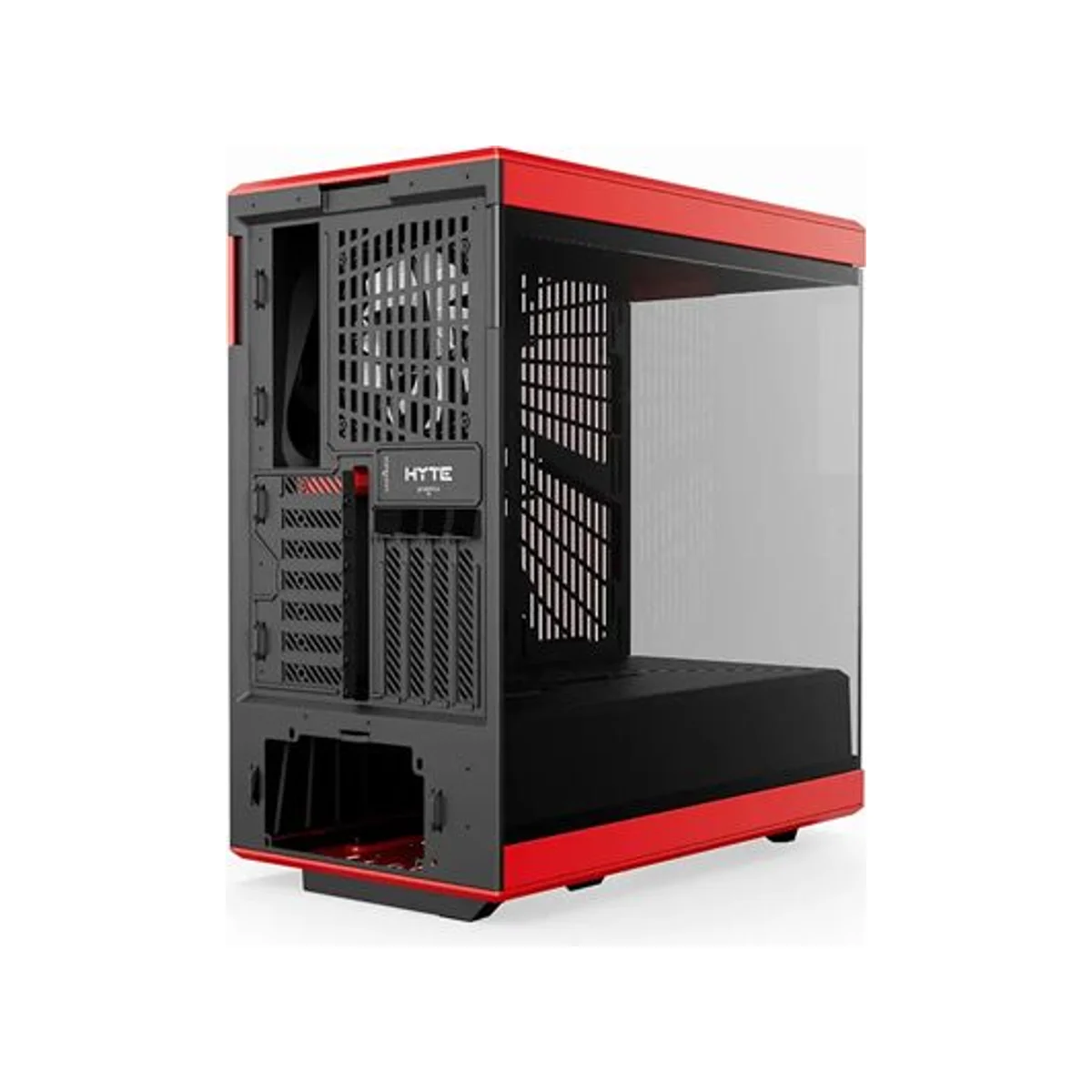 HYTE Y40 Panoramic Glass PCIe 4.0 Riser 4-Slot Vertical GPU Mid-Tower ATX Gaming Case - Black/Red – CS-HYTE-Y40-BR view 4