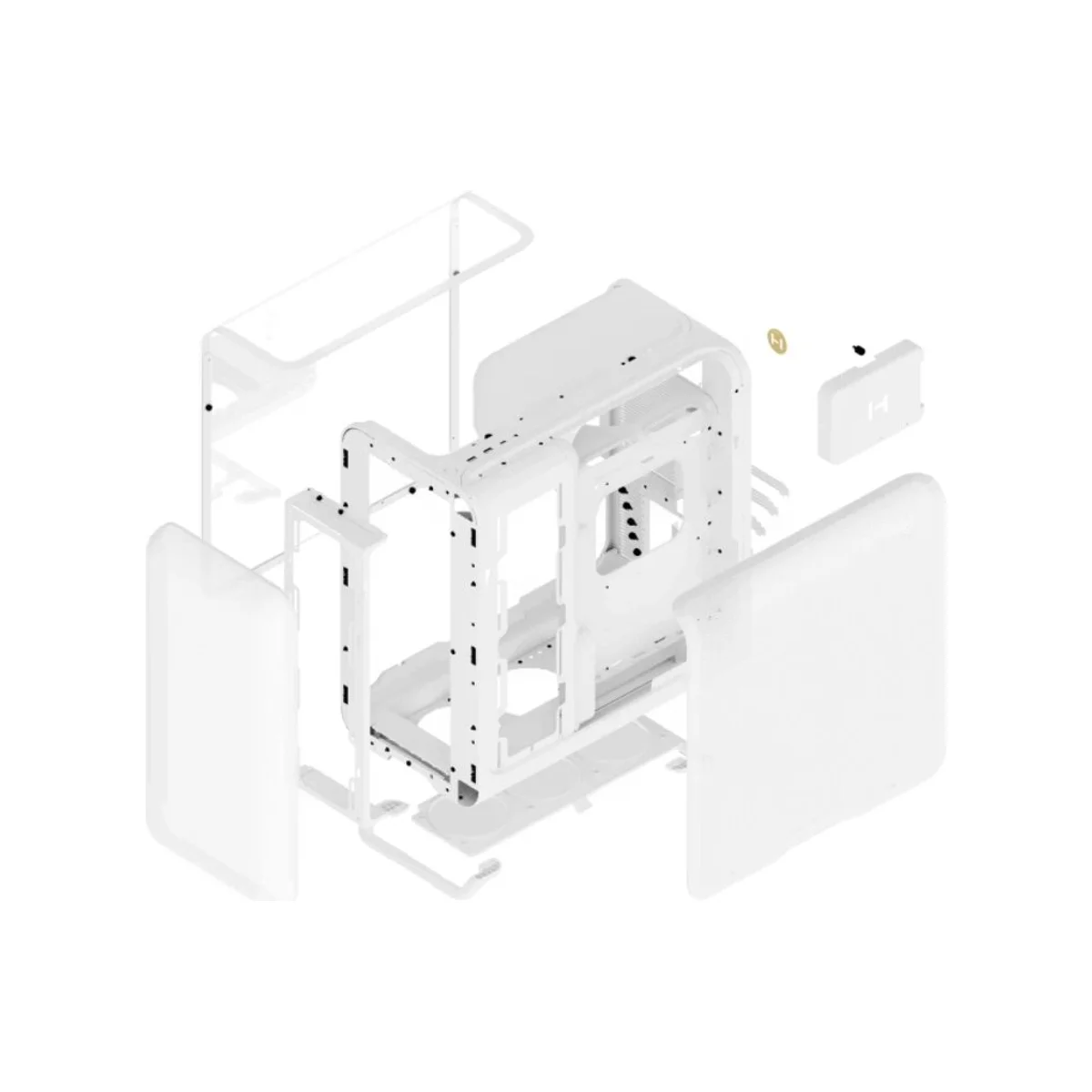 HYTE X50 Modern Performance E-ATX Mid-Tower Case - Snow White 0 Fans Included – CS-HYTE-X50G-WW view 5