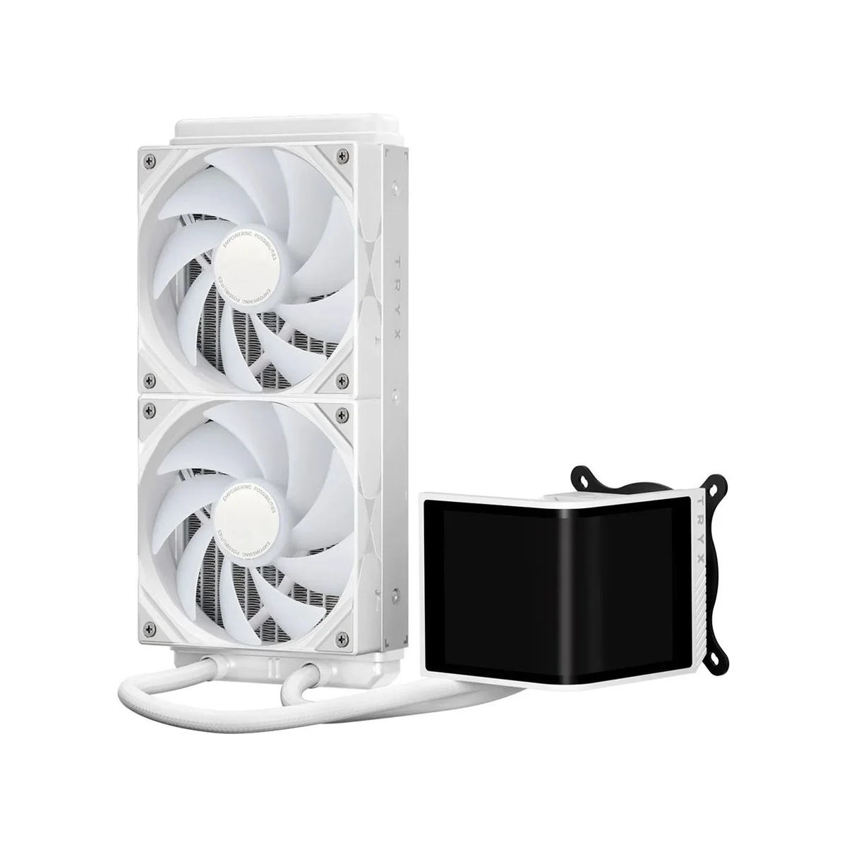 TRYX PANORAMA SE ARGB 240mm AIO Liquid CPU Cooler - White (6.5” AMOLED, Rotatable Display, ARGB Gen2) - L-P240L-AM2M-G0W view 3