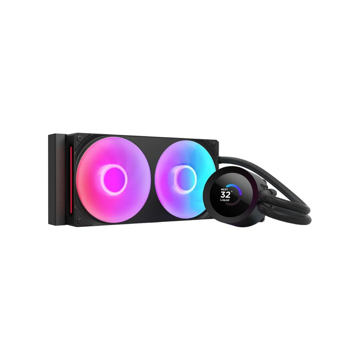 NZXT Kraken Plus 240 RGB AIO CPU Liquid Cooler - Black (LCD Display, RGB Fans, 240mm Radiator) - RL-KR240-B2