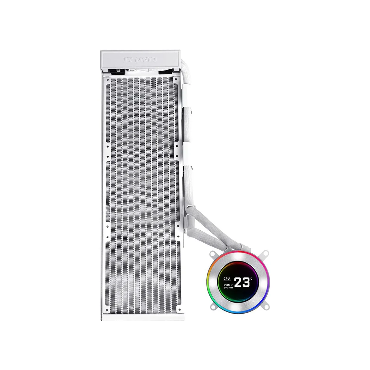 LIAN LI HydroShift II LCD-C 360R ARGB 360mm AIO Liquid CPU Cooler - White - G89.GHS2LCD36RW.00 view 3