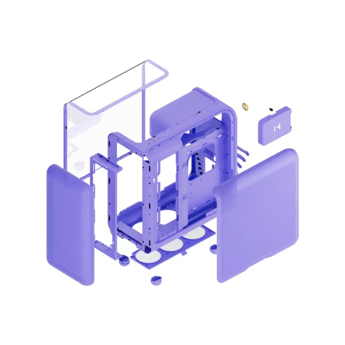 HYTE X50 Modern Performance E-ATX Mid-Tower Acoustic Glass Case - Taro Milk 0 Fans Included – CS-HYTE-X50G-TM view 4