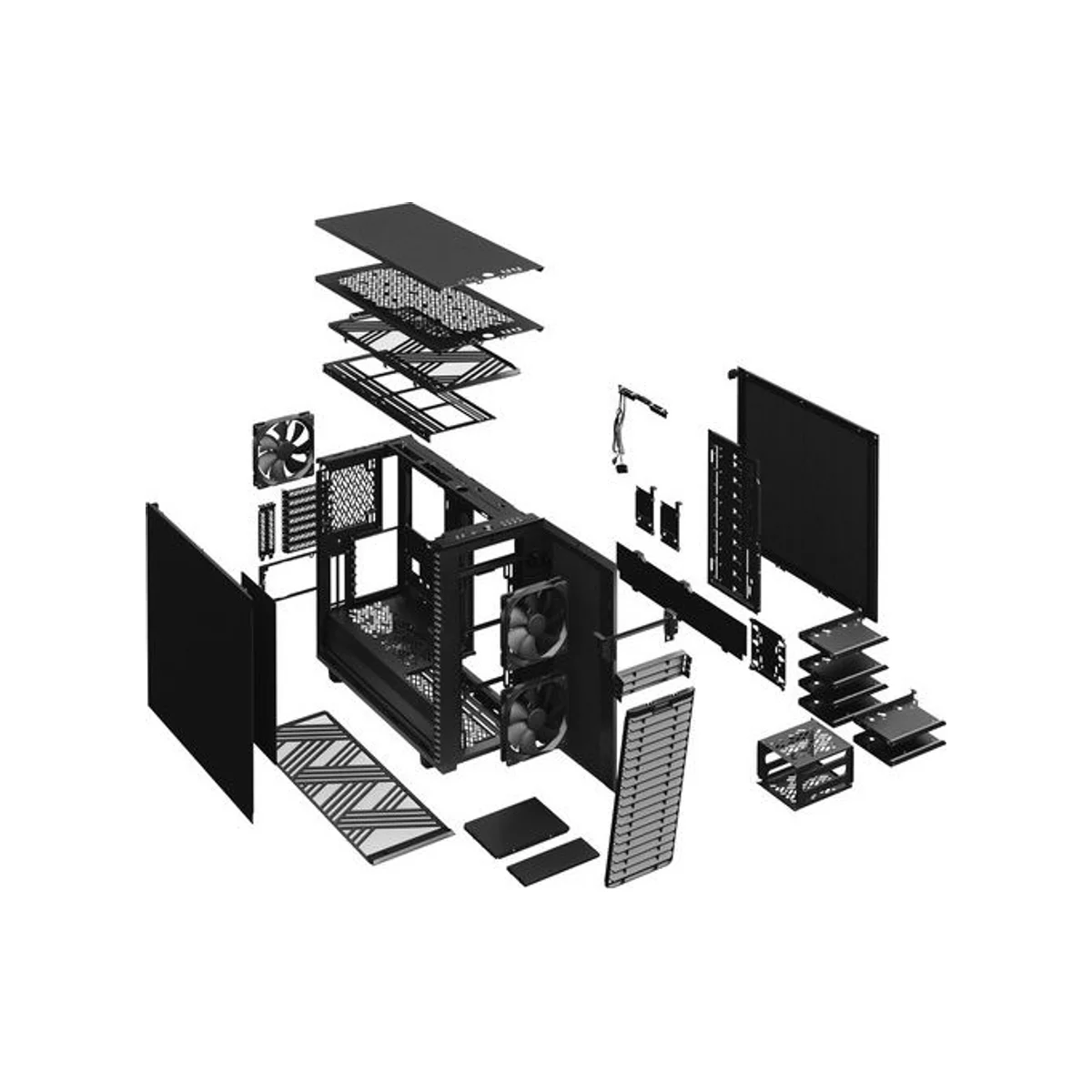 Fractal Design Define 7 Mid-Tower E-ATX Gaming Case - Black 9 Fan Mounts – FD-C-DEF7A-01 view 14