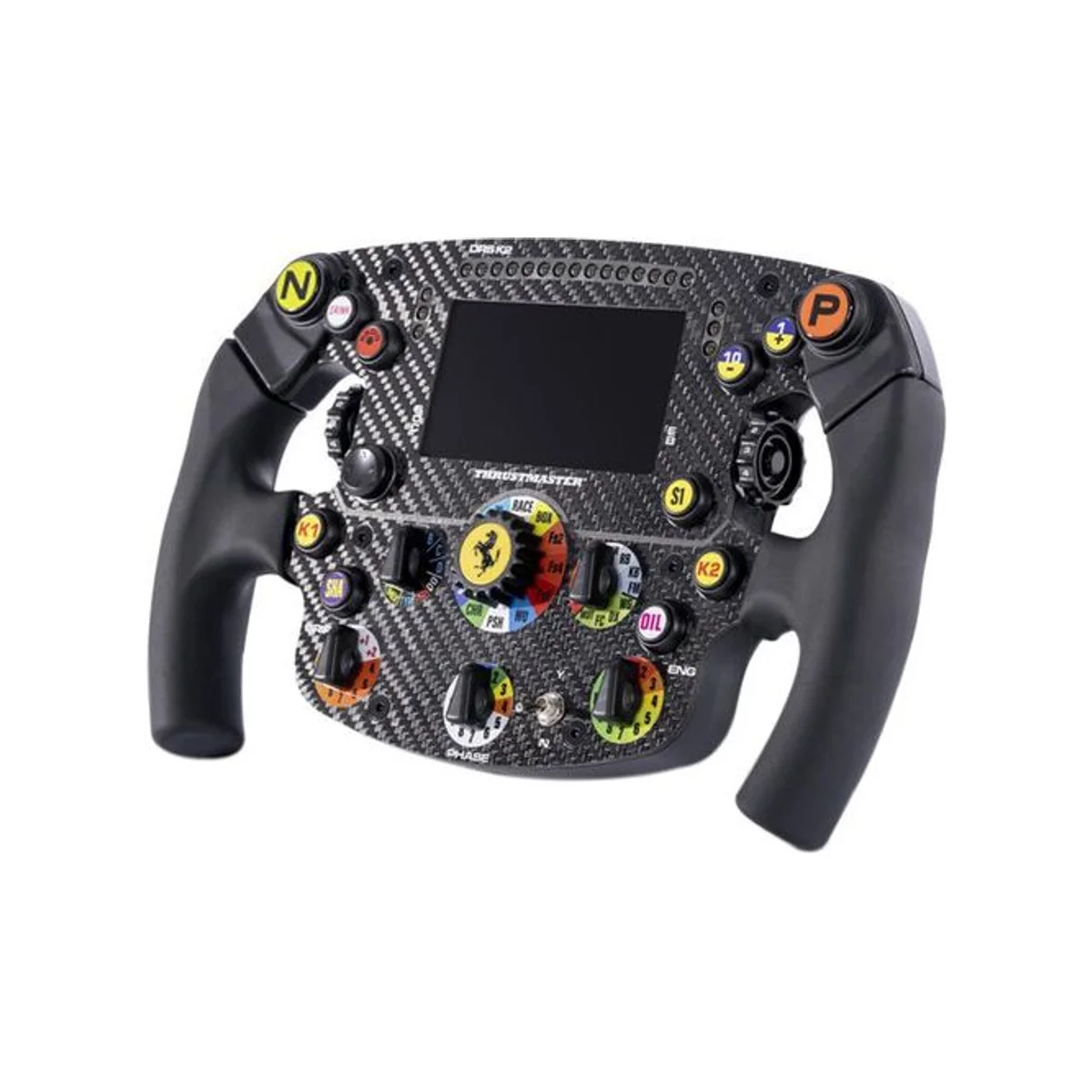 Thrustmaster Formula Ferrari SF1000 Edition Add-On Wheel - Black (3mm Carbon Fiber, 4.3" IPS Display, Aluminum Paddles) - TM-WHL-ADDON-FRRI-SF1000