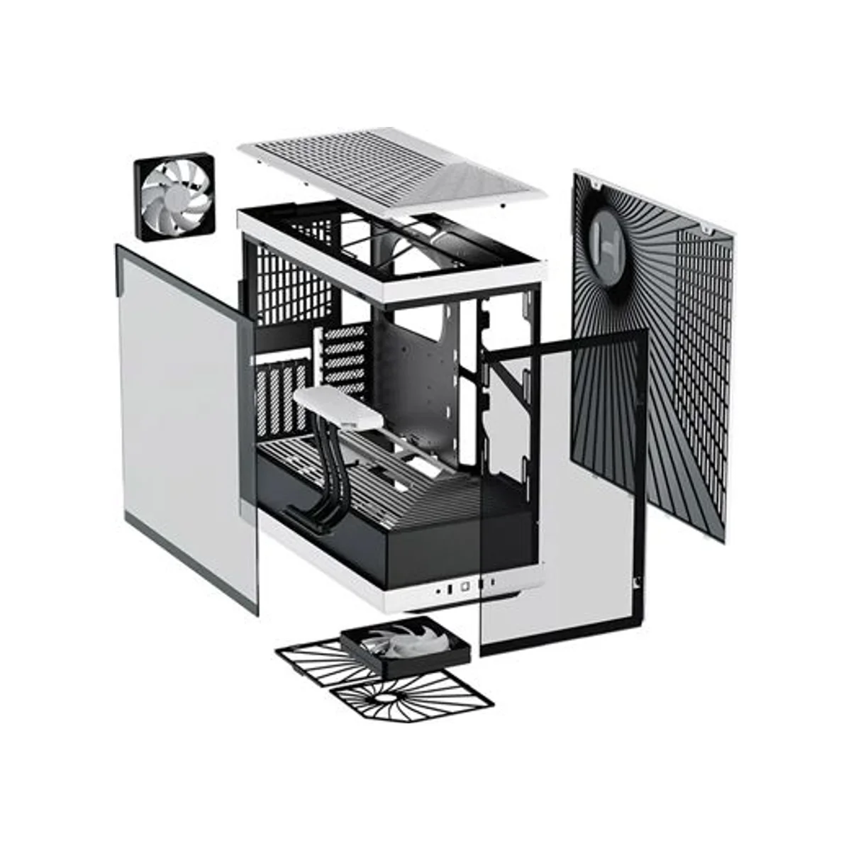 HYTE Y40 Panoramic Glass 4-Slot GPU Support Mid-Tower ATX Gaming Case - Black/White – CS-HYTE-Y40-BW view 5