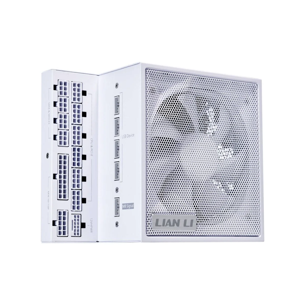 LIAN LI Edge 850W L-Shape ATX 3.1 Power Supply (80 Plus Platinum, Fully Modular, White) - G9P.EG0850.WE00.UK view 2