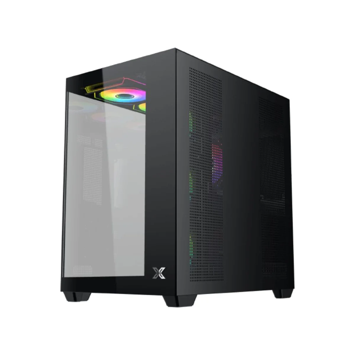 XIGMATEK Aqua V Air Mid-Tower ATX Tempered-Glass Airflow Gaming Case - Black – EN48760 view 4