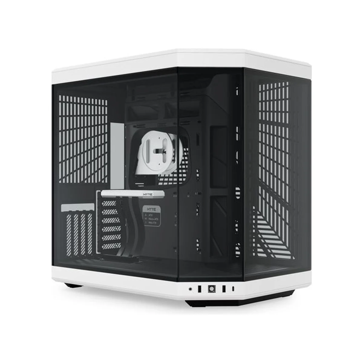 HYTE Y70 Dual-Chamber Mid-Tower E-ATX Gaming Case - Black/White (Panoramic Glass, PCIe 4.0 Riser) – CS-HYTE-Y70-BW