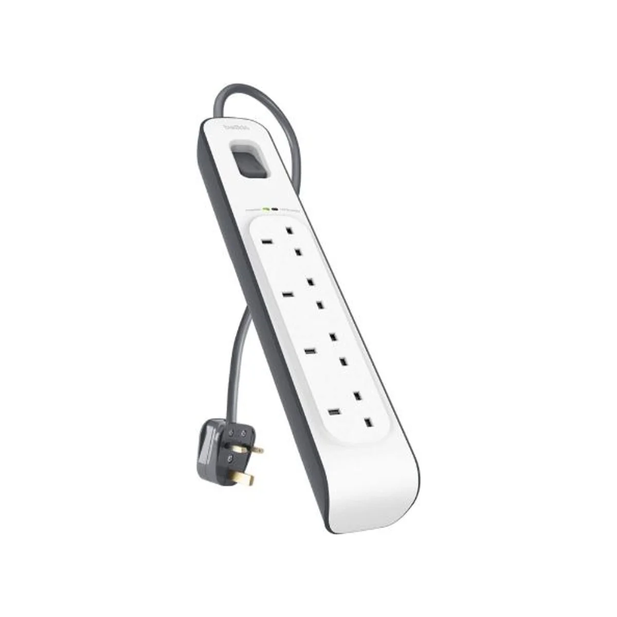 Belkin 4-Outlet Surge Protection Strip with 2M Power Cord (525 Joules, 3-Line AC Protection) - BSV400AF2M view 2