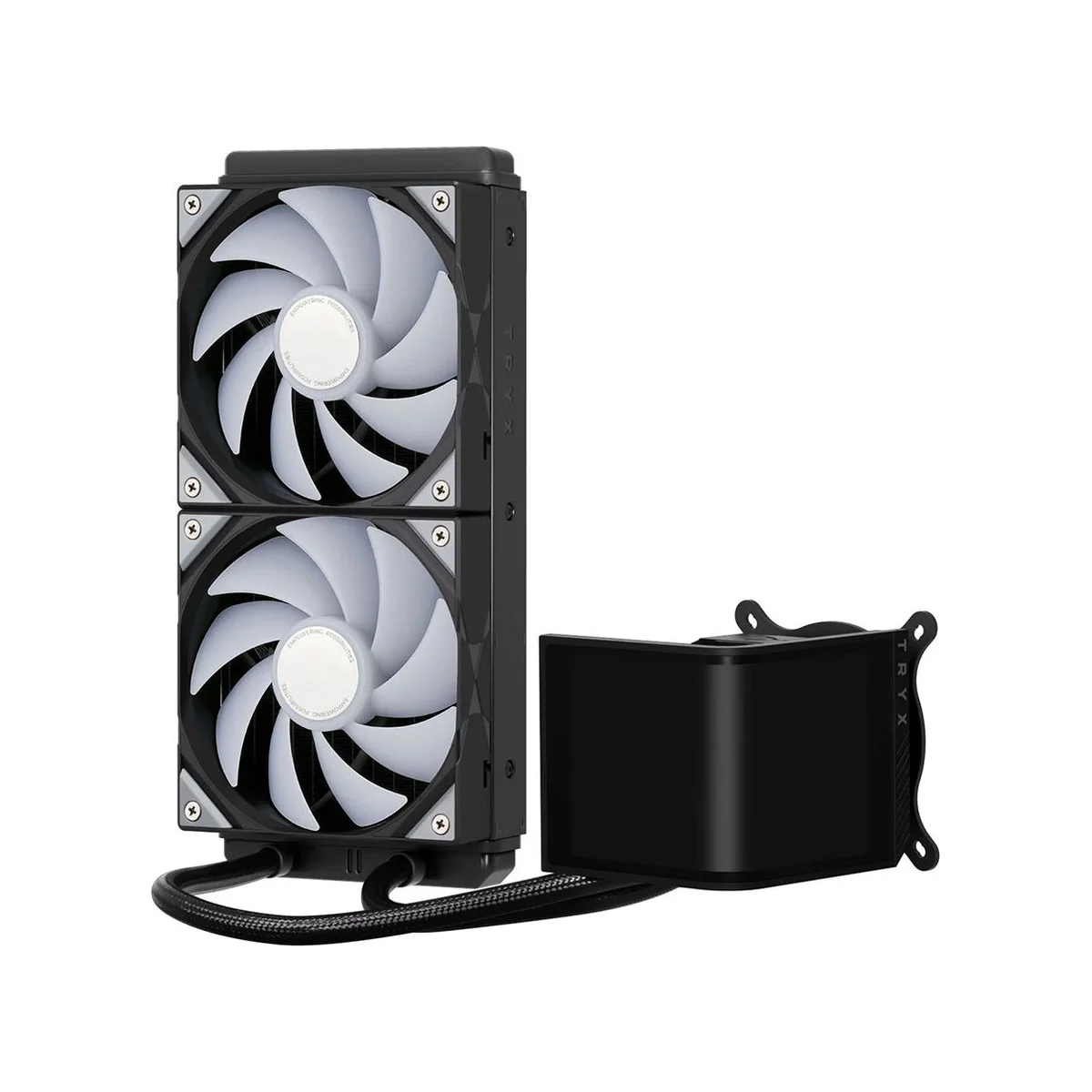 TRYX PANORAMA SE ARGB 240mm AIO Liquid CPU Cooler - Black (Addressable RGB, AMOLED Screen, 1850 RPM, 240mm Radiator) - L-P240L-AM2M-G0K view 3