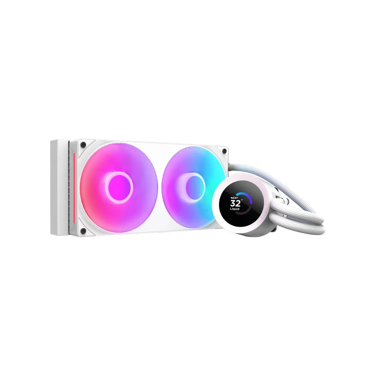 NZXT Kraken Plus 240 RGB AIO CPU Liquid Cooler - White (RGB, 240mm Radiator, Fluid Dynamic Bearing) - RL-KR240-W2