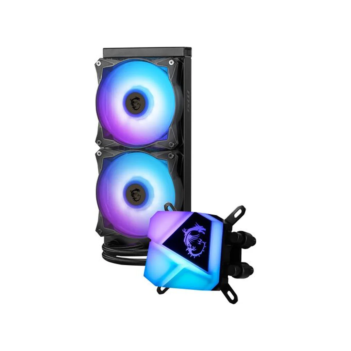 MSI MAG CORELIQUID C240 ARGB CPU Liquid Cooler (120mm Fans, RGB Lighting, PWM Control) - 306-7ZW2R11-813 view 4