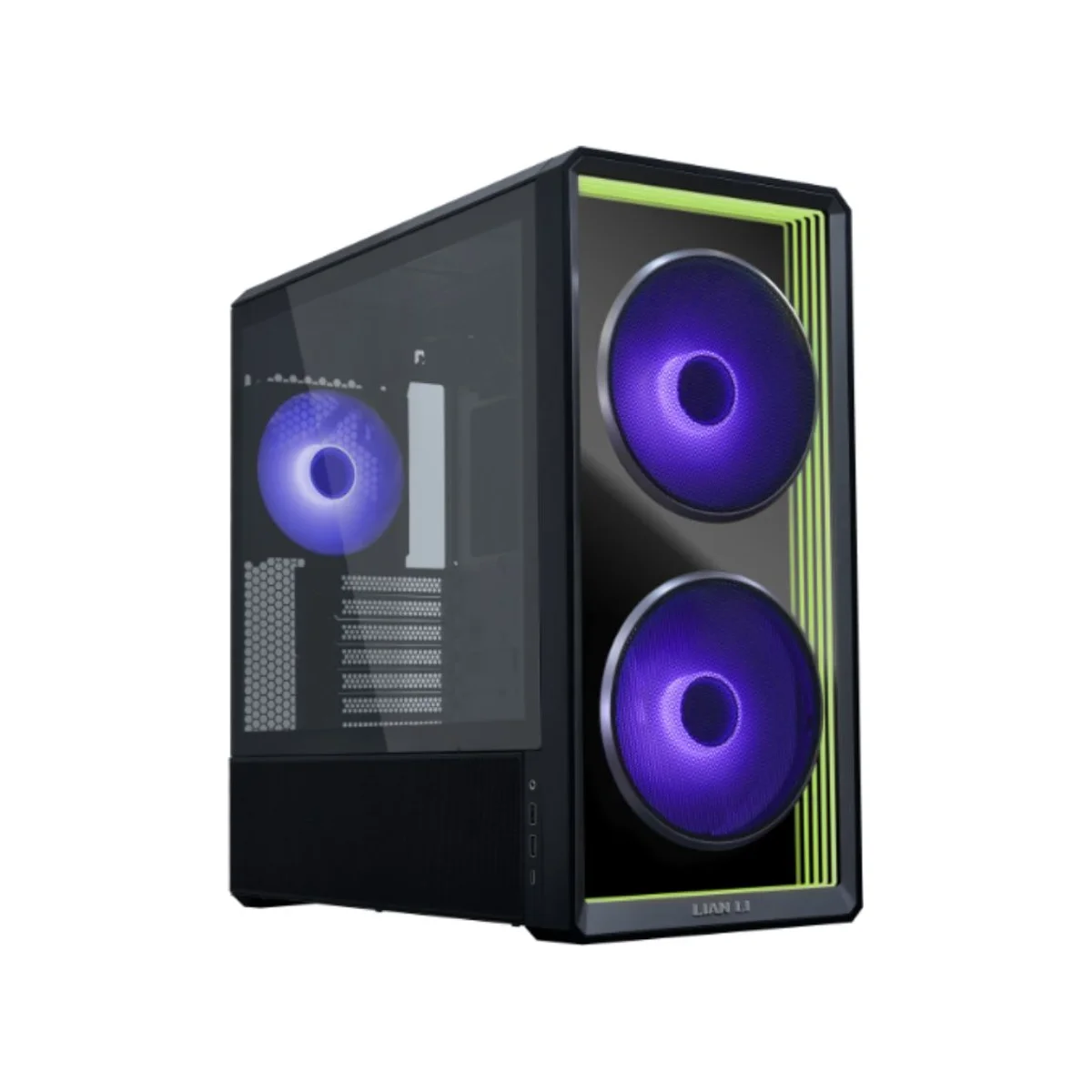 LIAN LI LANCOOL 217 Tempered-Glass Mid-Tower E-ATX Gaming Case - Black 3 RGB Fans Included – G99.LAN217INFX.00