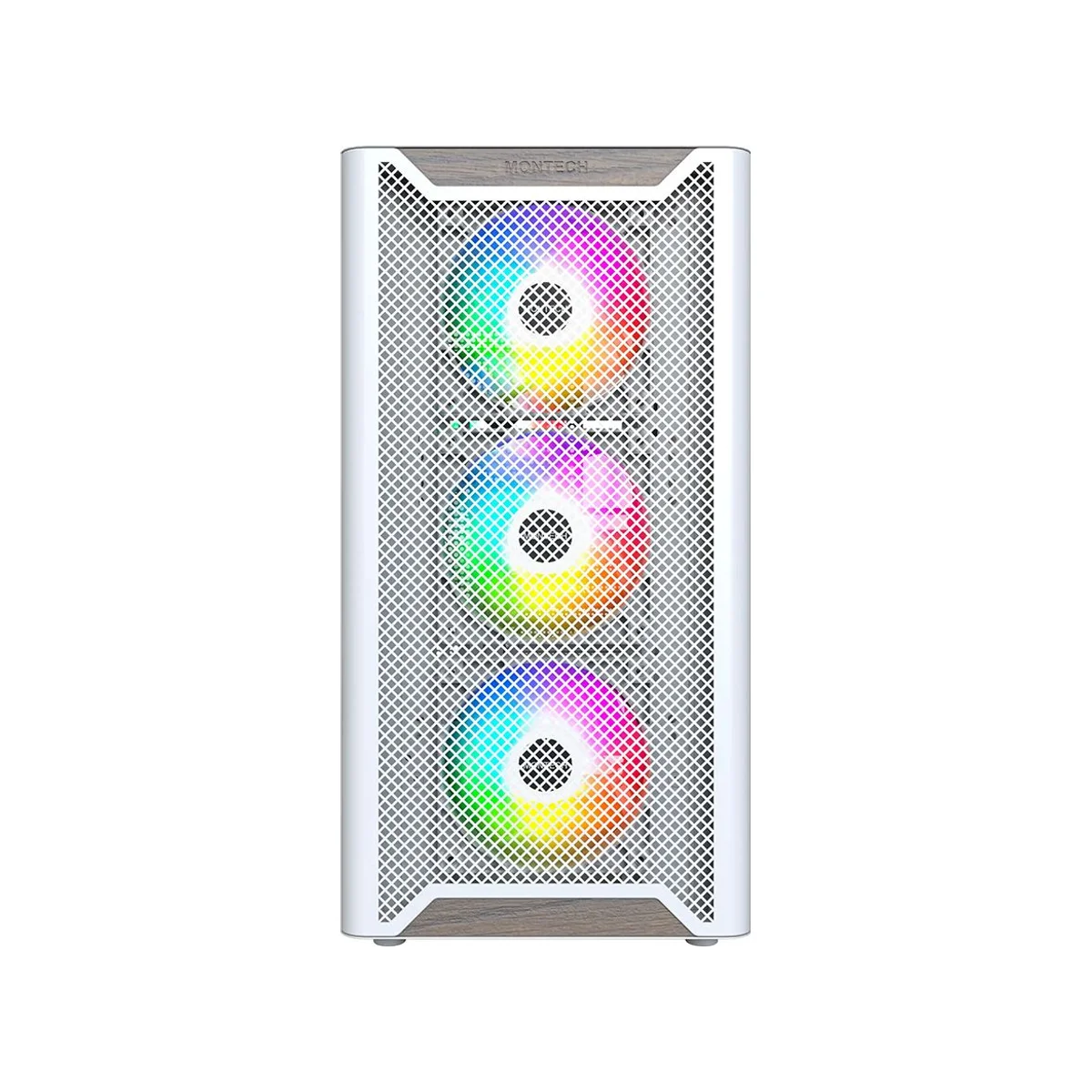 Montech XR Wood Full-Coverage Dust Filters ATX Gaming Case - White - XR-Wood-W view 2