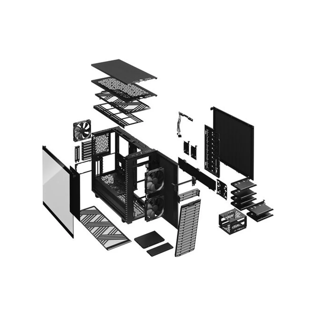 Fractal Design Define 7 XL Full-Tower E-ATX Gaming Case - Black Tempered-Glass – FD-C-DEF7X-03 view 14