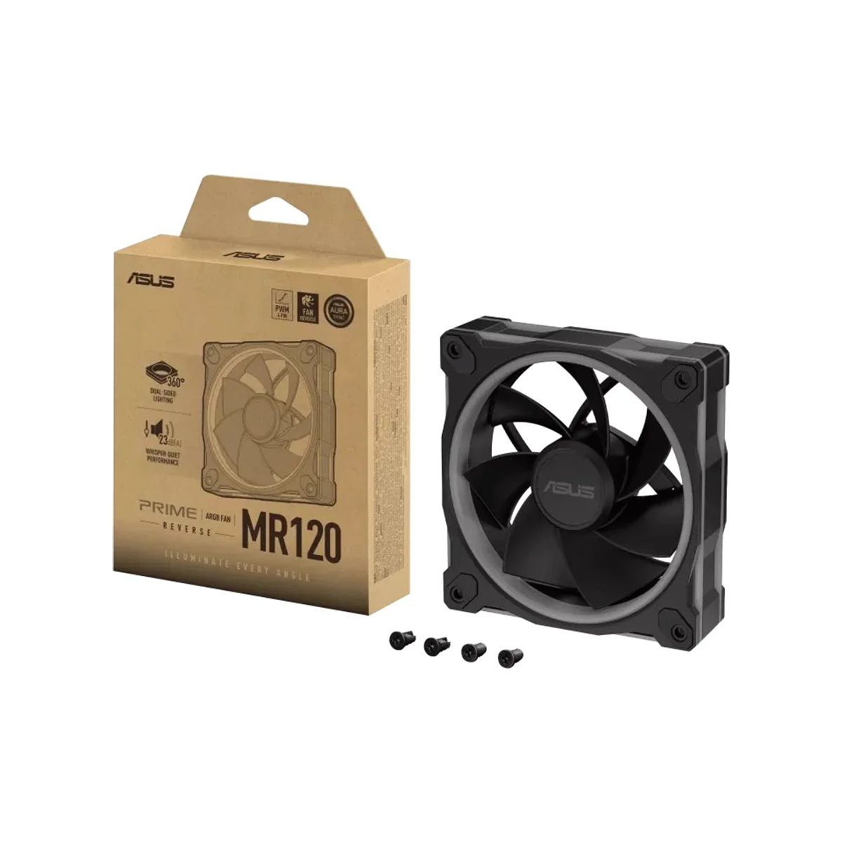 ASUS Prime MR120 ARGB Reverse Single Pack Fan - Black - 90DA00L0-B09000