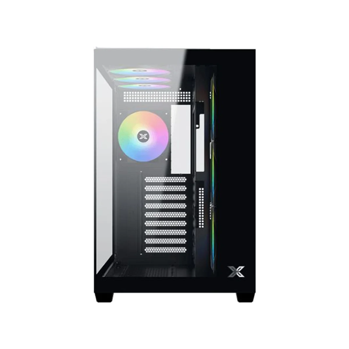 Xigmatek Aqua V Air ARGB Tempered-Glass Mid-Tower ATX Gaming Case - Black (4 ARGB Fans Included) – EN45820 view 3