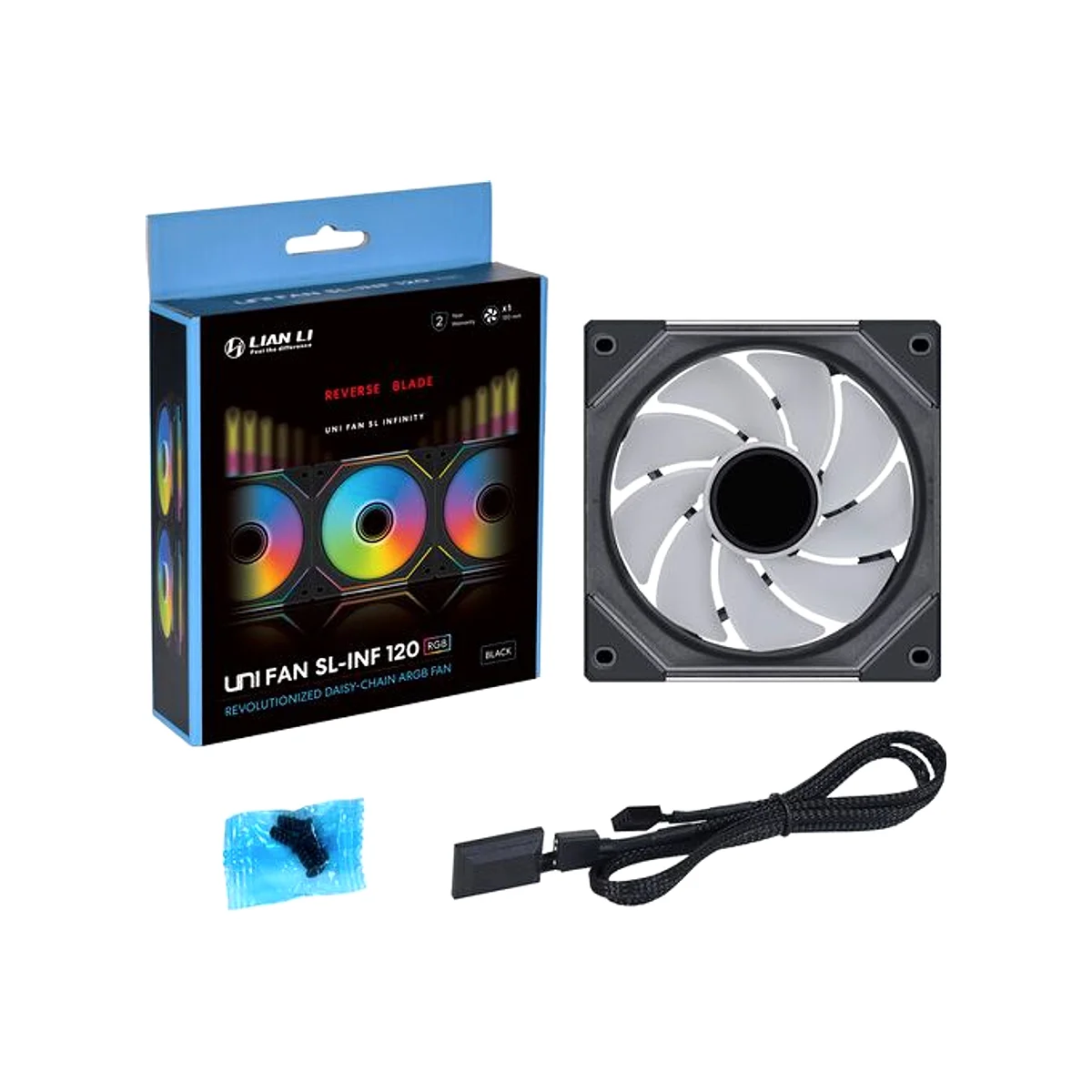 Lian Li Uni Fan SL-Infinity Reverse Blade Case Fan - Black - UF-RSLIN120-1B view 5