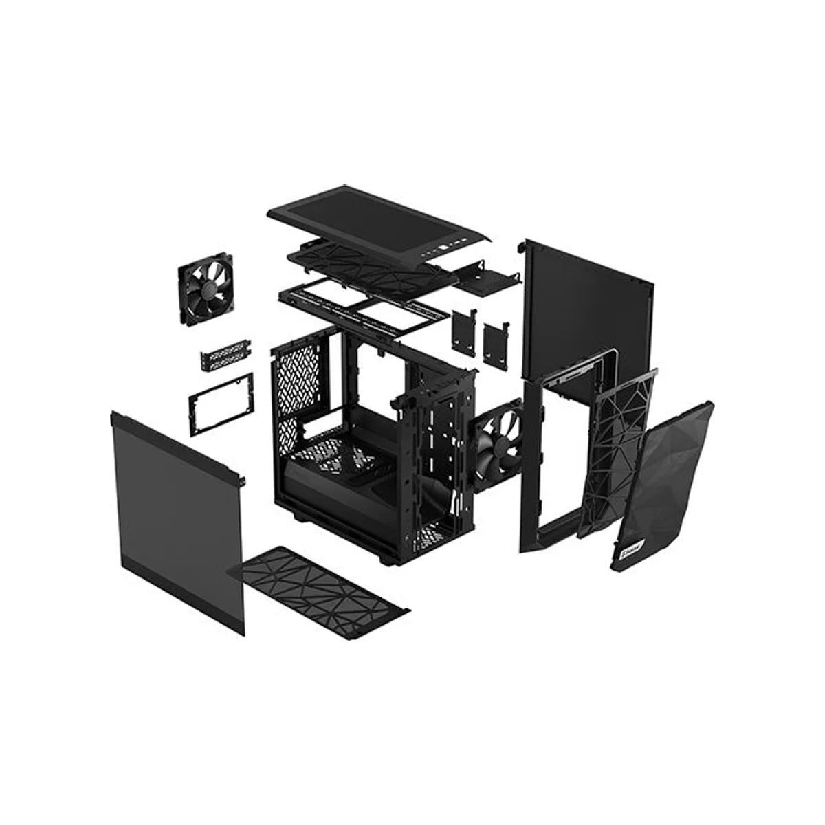Fractal Meshify 2 Nano Black TG Dark Tint Mini-ITX Computer Case (Black, Tempered Glass, High Airflow) - FD-C-MES2N-01 view 10