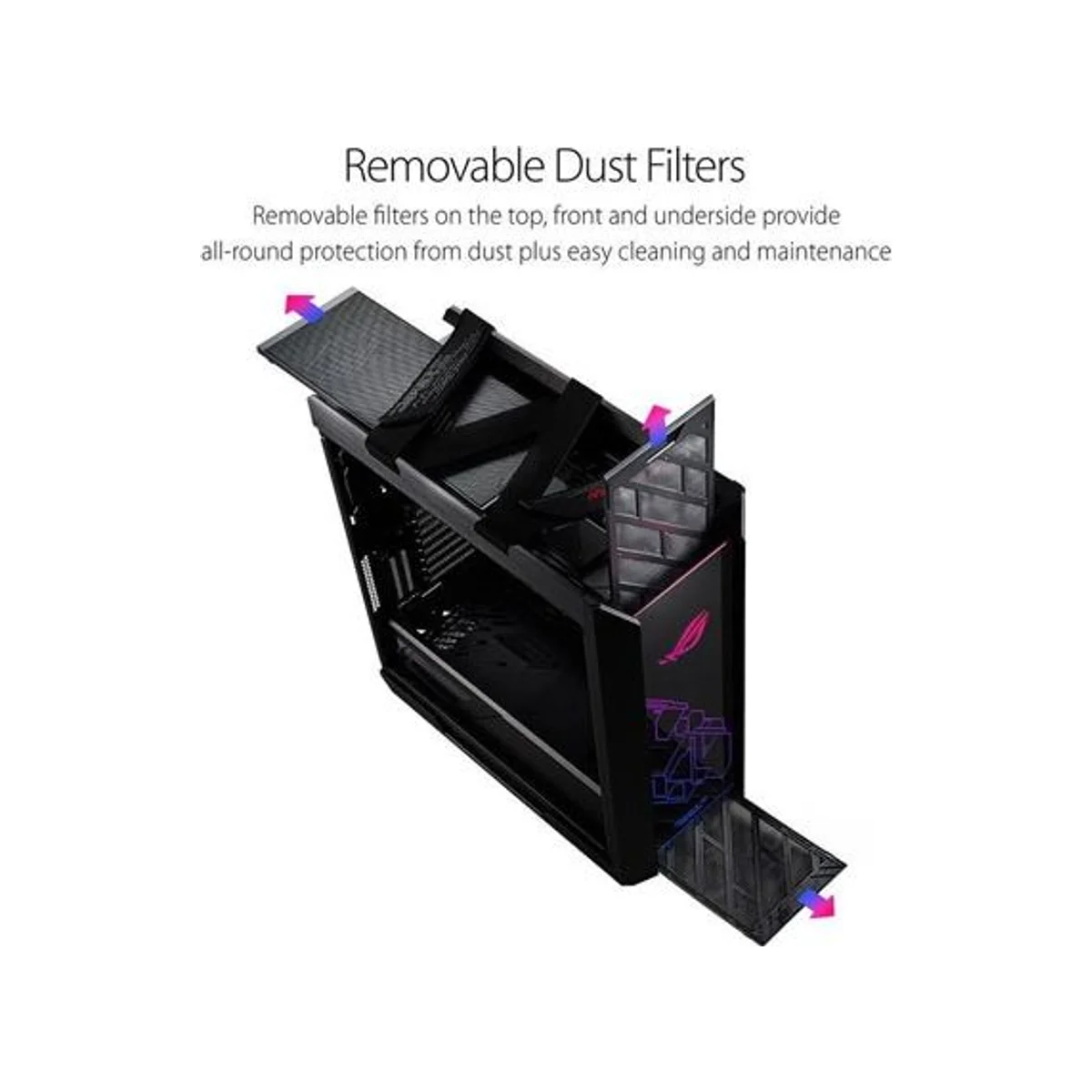 ASUS ROG Strix Helios GX601 Tempered-Glass Mid-Tower ATX Gaming Case - Black RGB Aura Sync – 90DC0020-B39000 view 6