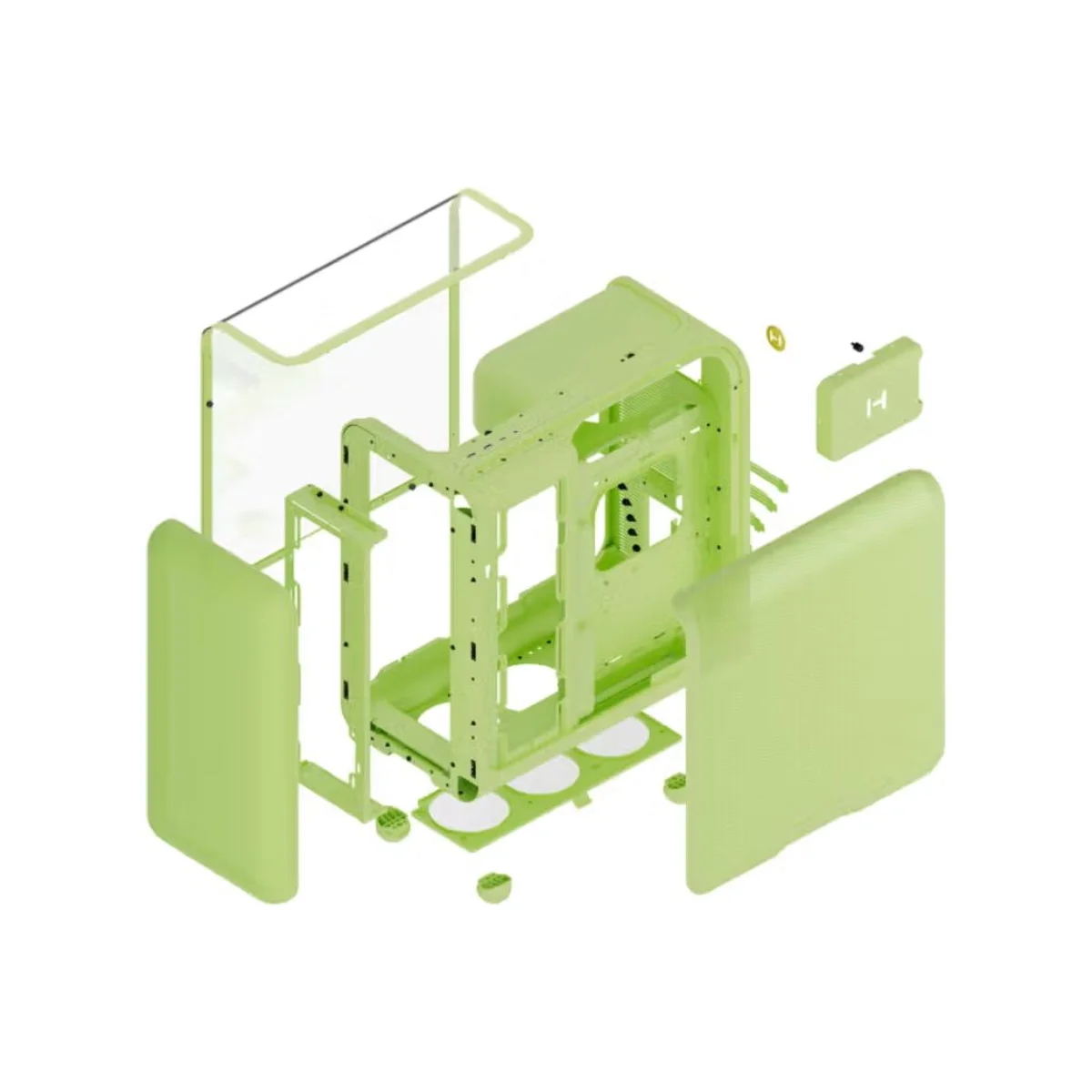 HYTE X50 Modern Performance E-ATX Mid-Tower Acoustic Glass Case - Matcha Milk 0 Fans Included – CS-HYTE-X50G-MM view 5