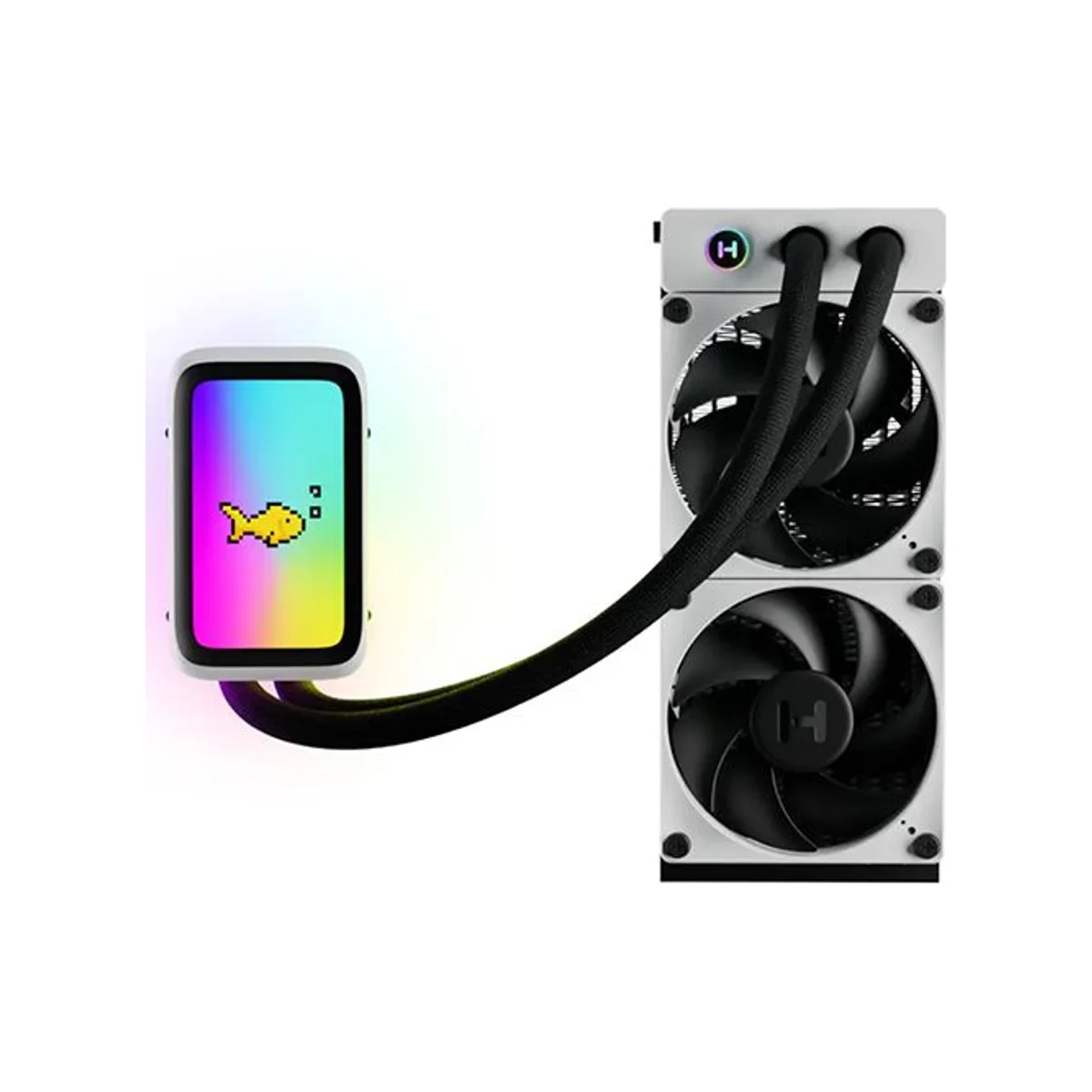 HYTE THICC Q60 240mm IPS Display AIO CPU Liquid Cooler - White - FAN-HYTE-Q60-BW view 2