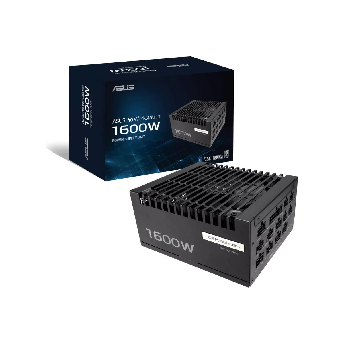 ASUS Pro WS Fully Modular 1600W ATX 3.1 Power Supply (80+ Platinum, PCIe 5.1, Black) | 90YE00Z2-B0NA00