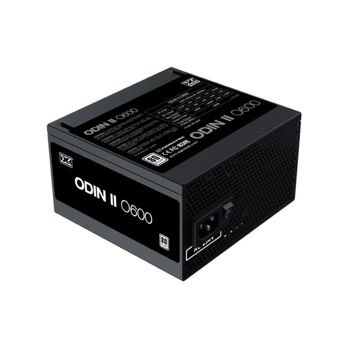 XIGMATEK Odin II 600W 80 Plus Ultra-Efficiency ATX Power Supply - Black (120mm Fan, 4 Heatpipes, Intel/AMD Support) - EN45622 view 4