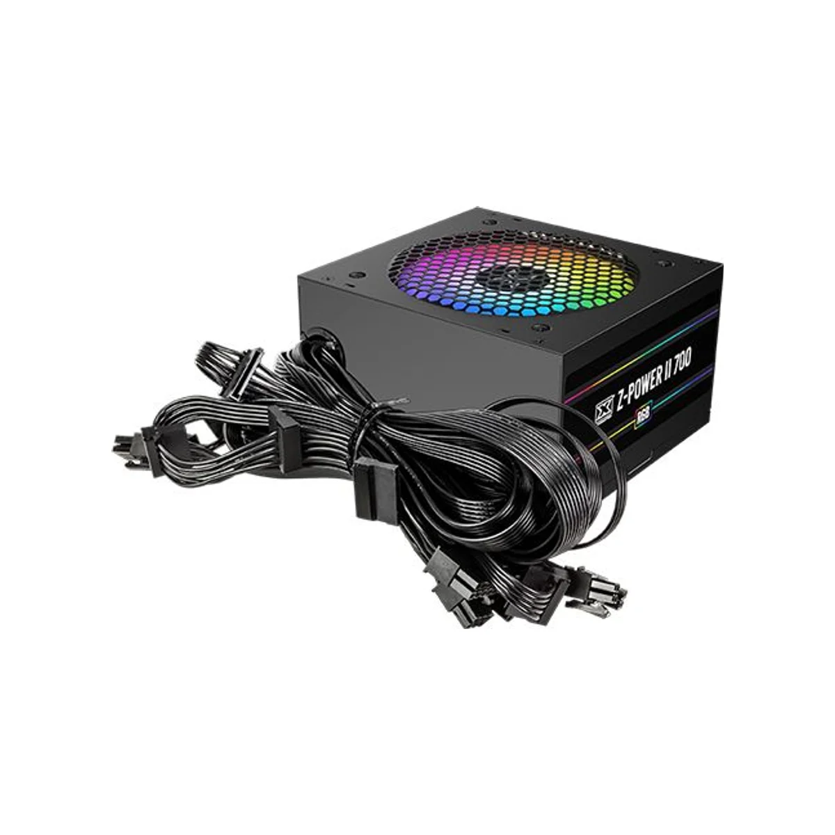 XIGMATEK Z-POWER II RGB 700W Power Supply - Black (120mm RGB Fan, Single +12V Rail, Compact Size, Active PFC) - EN42836 view 3