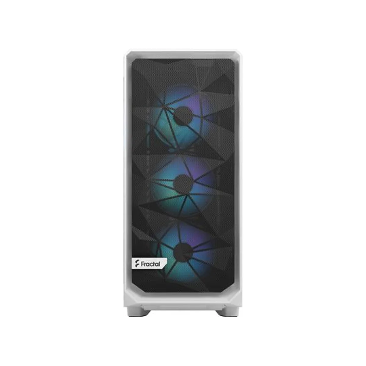 Fractal Design Meshify 2 Compact RGB Tempered Glass Clear Tint ATX Mid Tower ATX Gaming Case - White 3x RGB Fans – FD-C-MES2C-08 view 2