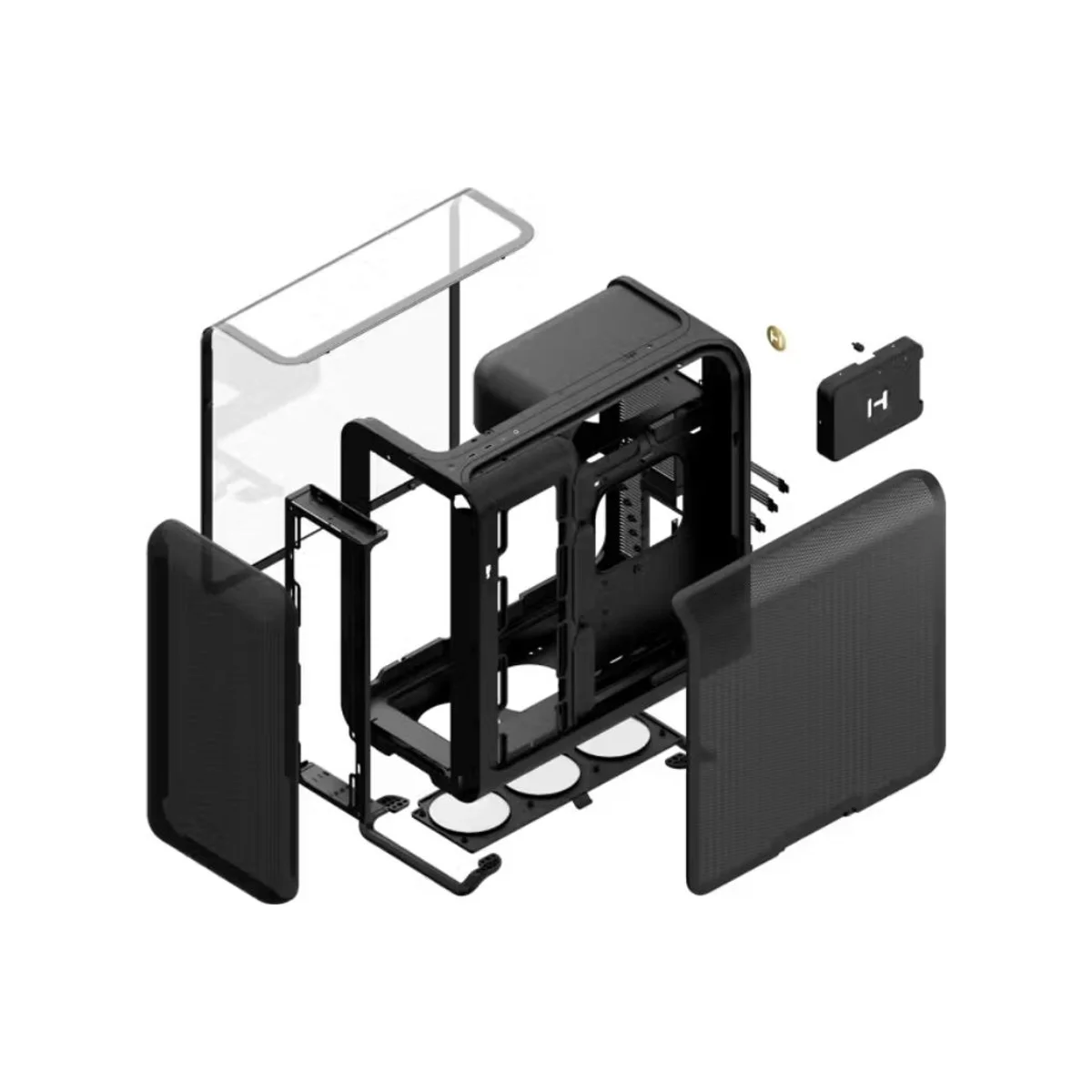 HYTE X50 Modern Performance Dual Tempered-Glass Mid-Tower E-ATX Gaming Case - Pitch Black - CS-HYTE-X50G-BB view 5
