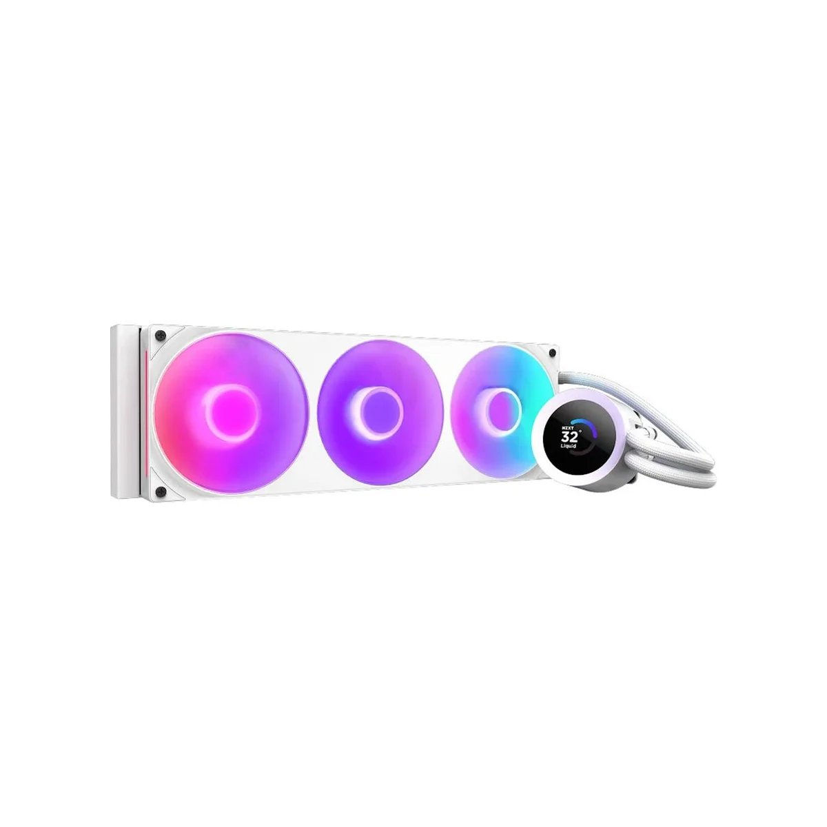 NZXT 360mm Kraken Plus ARGB AIO CPU Liquid Cooler - White - RL-KR360-W2