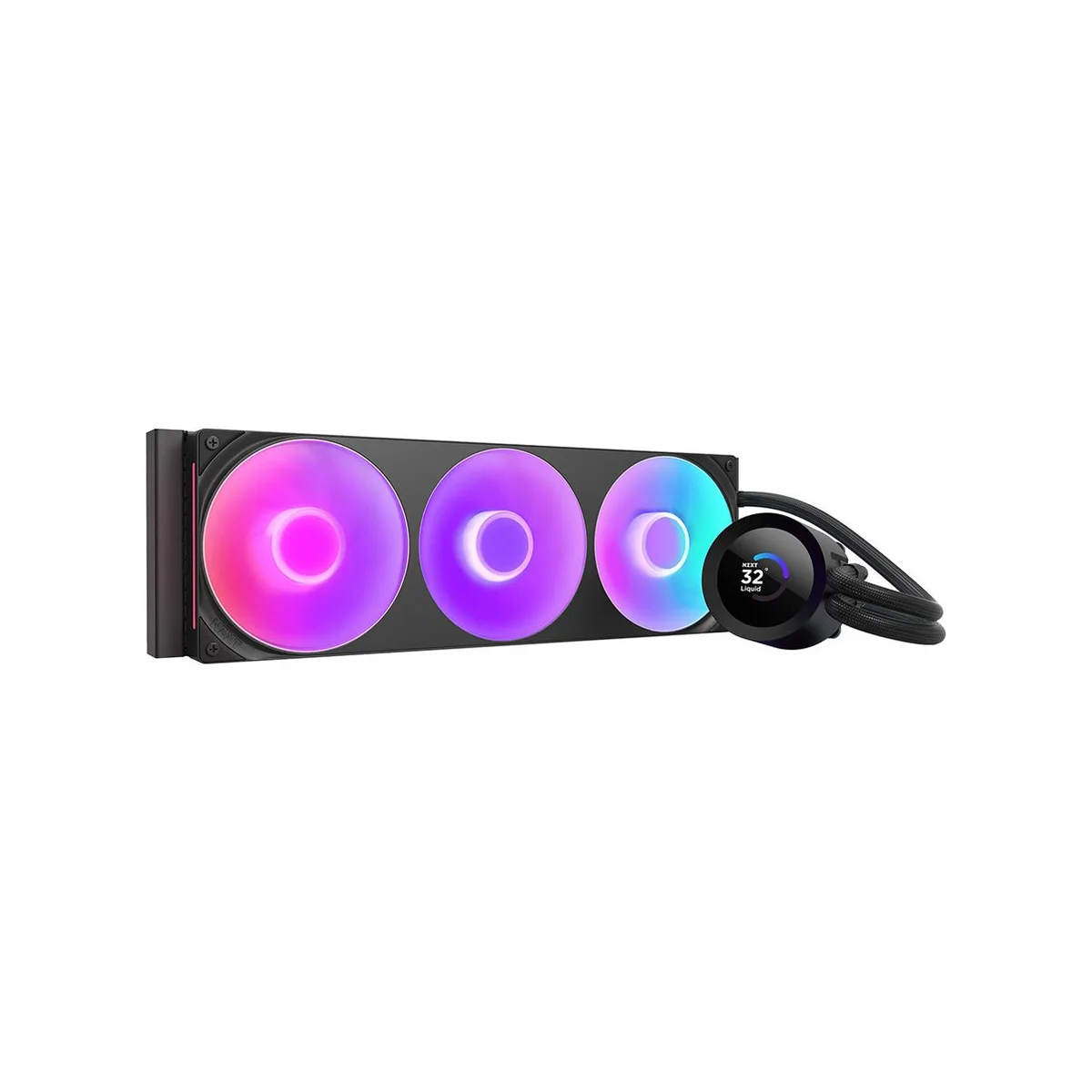 NZXT Kraken Plus ARGB AIO CPU Liquid Cooler (360mm, Black, LCD Display, RGB Fans) - RL-KR360-B2-ME