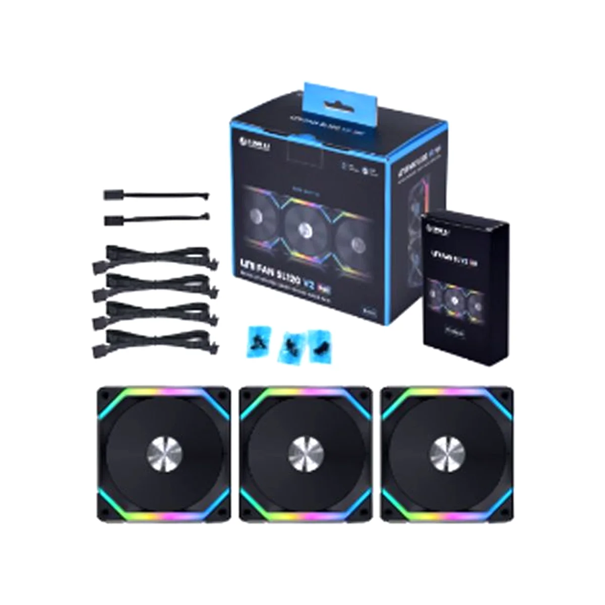 Lian Li UNI FAN SL120 V2 RGB 120mm Triple Pack Cooling Fan - Black - UF-SL120V2-3B view 5