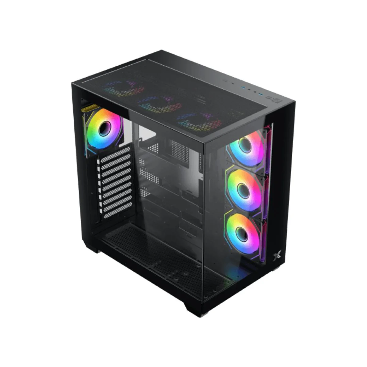 XIGMATEK Aqua V Air Mid-Tower ATX Tempered-Glass Airflow Gaming Case - Black – EN48760 view 2